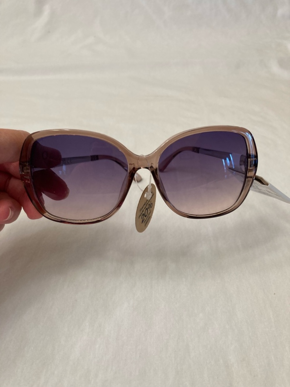 Ophelia Roe Women's light Brown with lilac lens Sunglasses NWT
